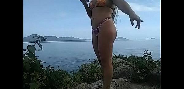  LiveCam on the mountain and the seashore in florianopolis island in brazil